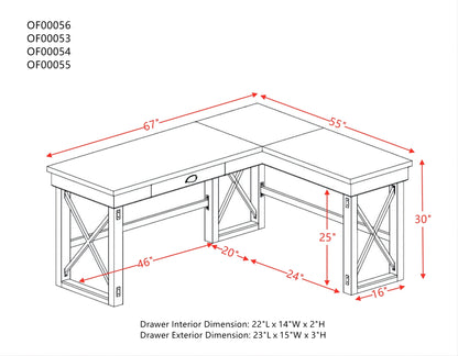 Marble Oak Lift-Top Writing Desk