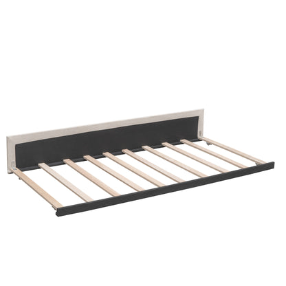 Draco Queen Size Platform Bed with 2 Drawers - Beige