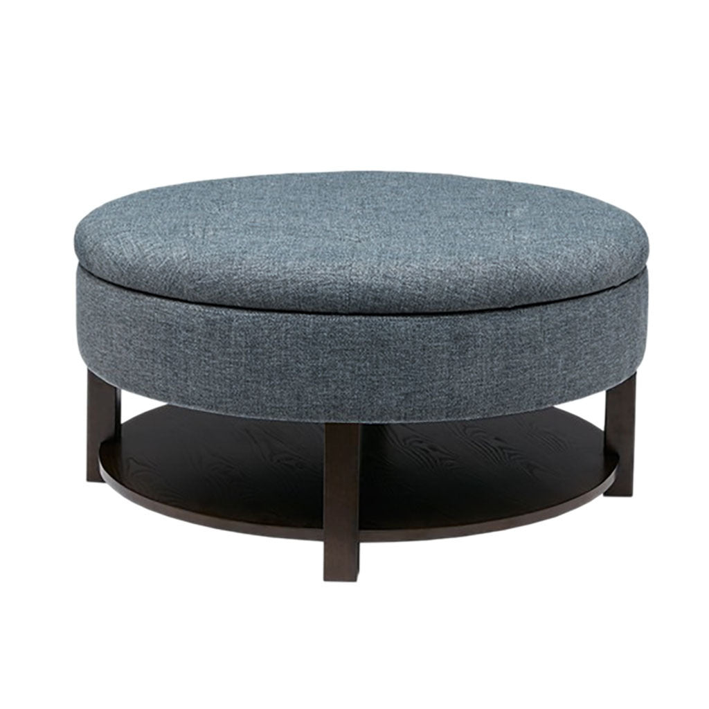 Miller Round Storage Ottoman - Grey
