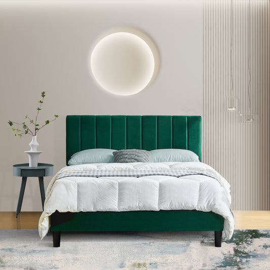 Jay Queen Size Platform Bed Frame - Green
