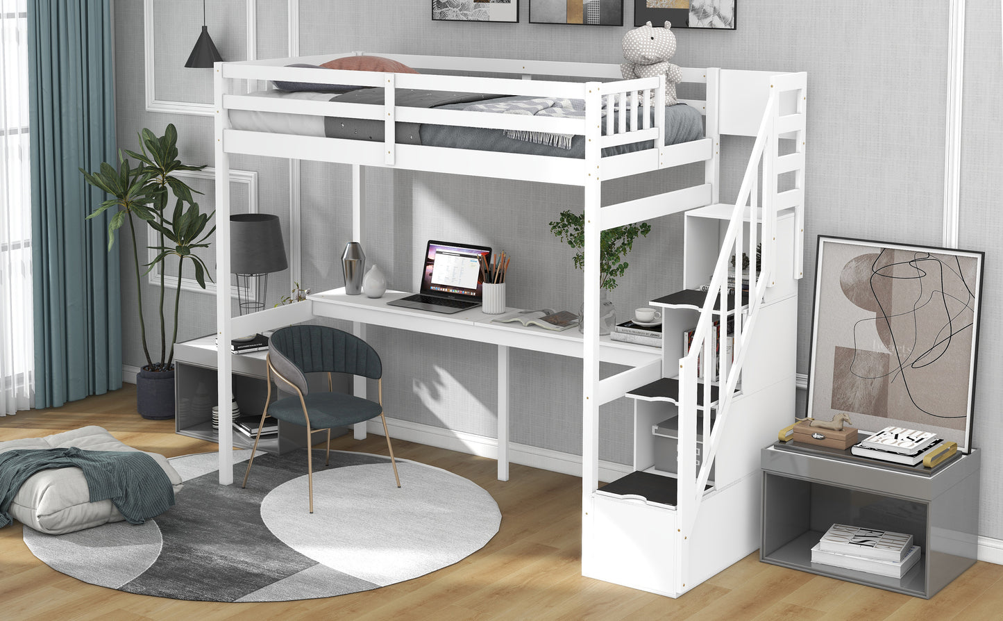 Dream Haven Twin Size Loft Bed