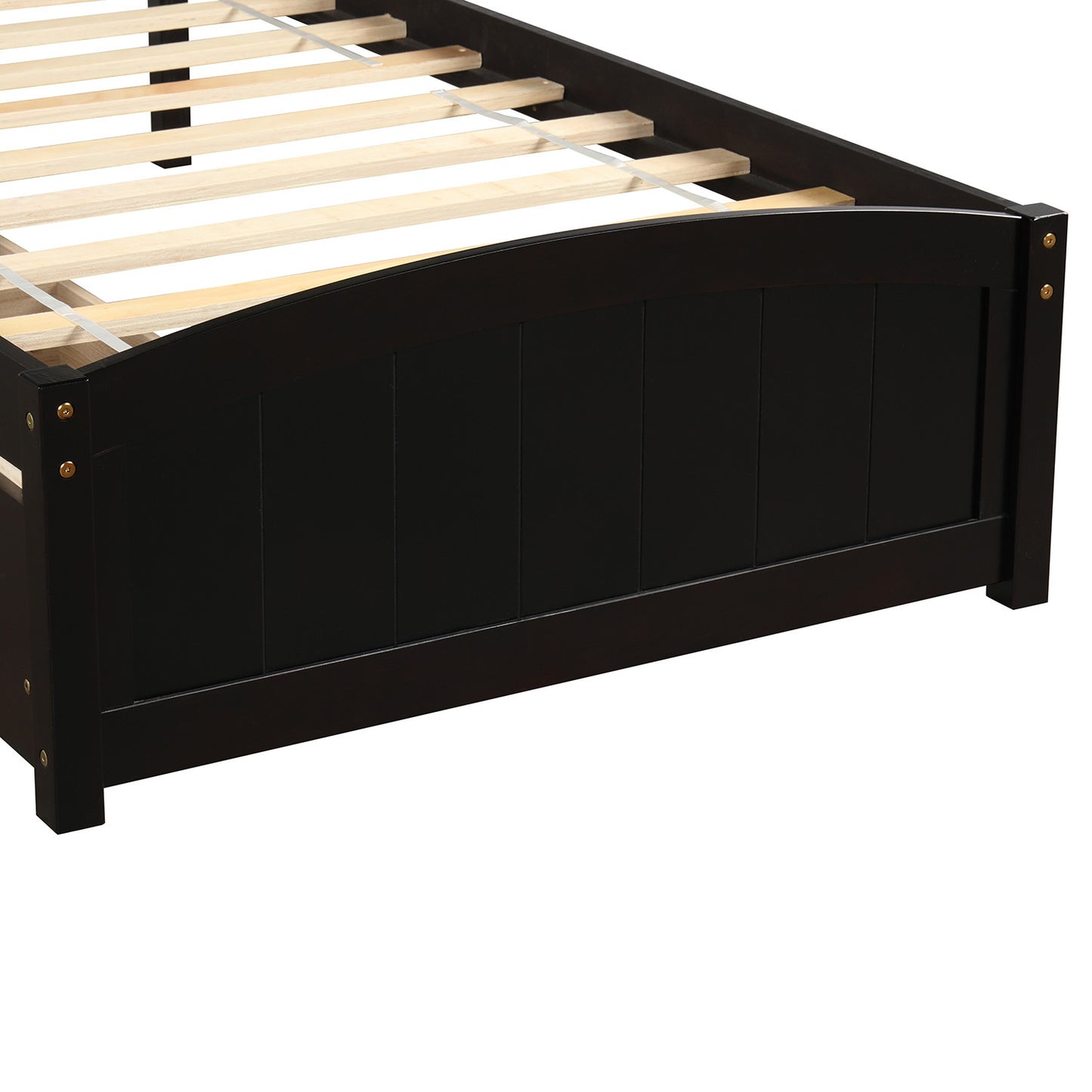 Elegant Espresso Twin Bed with Dual Drawers