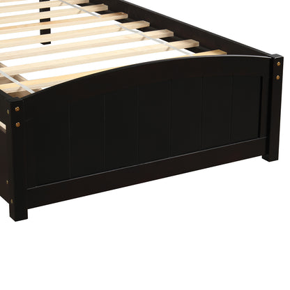Elegant Espresso Twin Bed with Dual Drawers