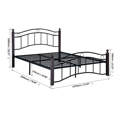 Royal Dream Full Size Metal Bed Frame - Black