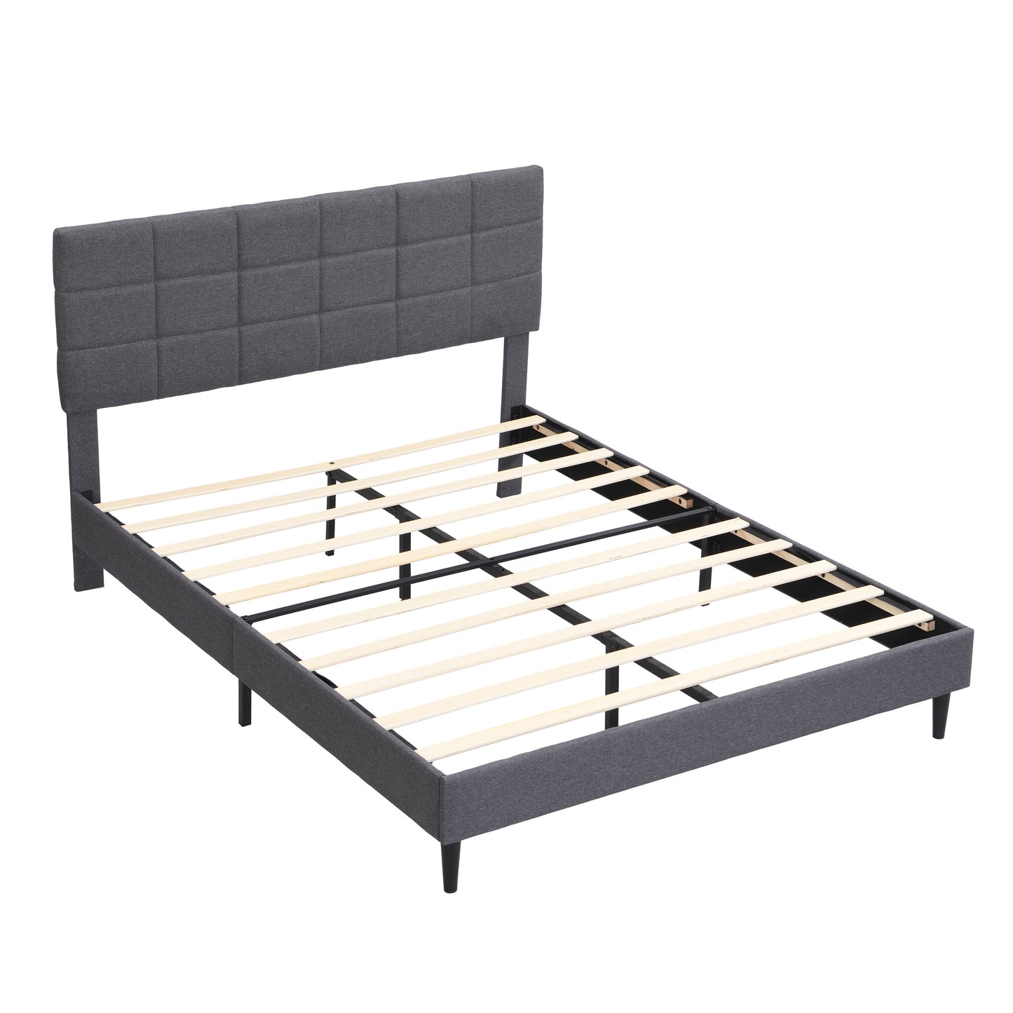 Elegant Queen Size Platform Bed Frame - Gray