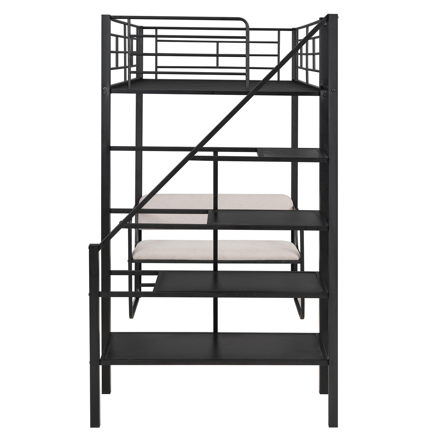 Black Beauty Loft Bed With Bench