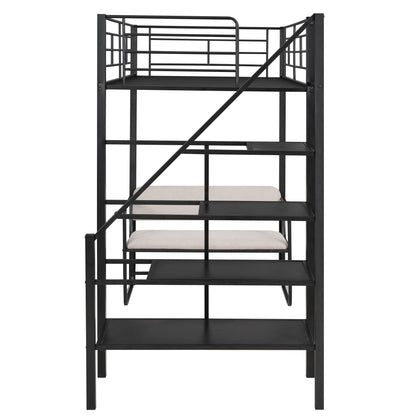 Black Beauty Loft Bed With Bench