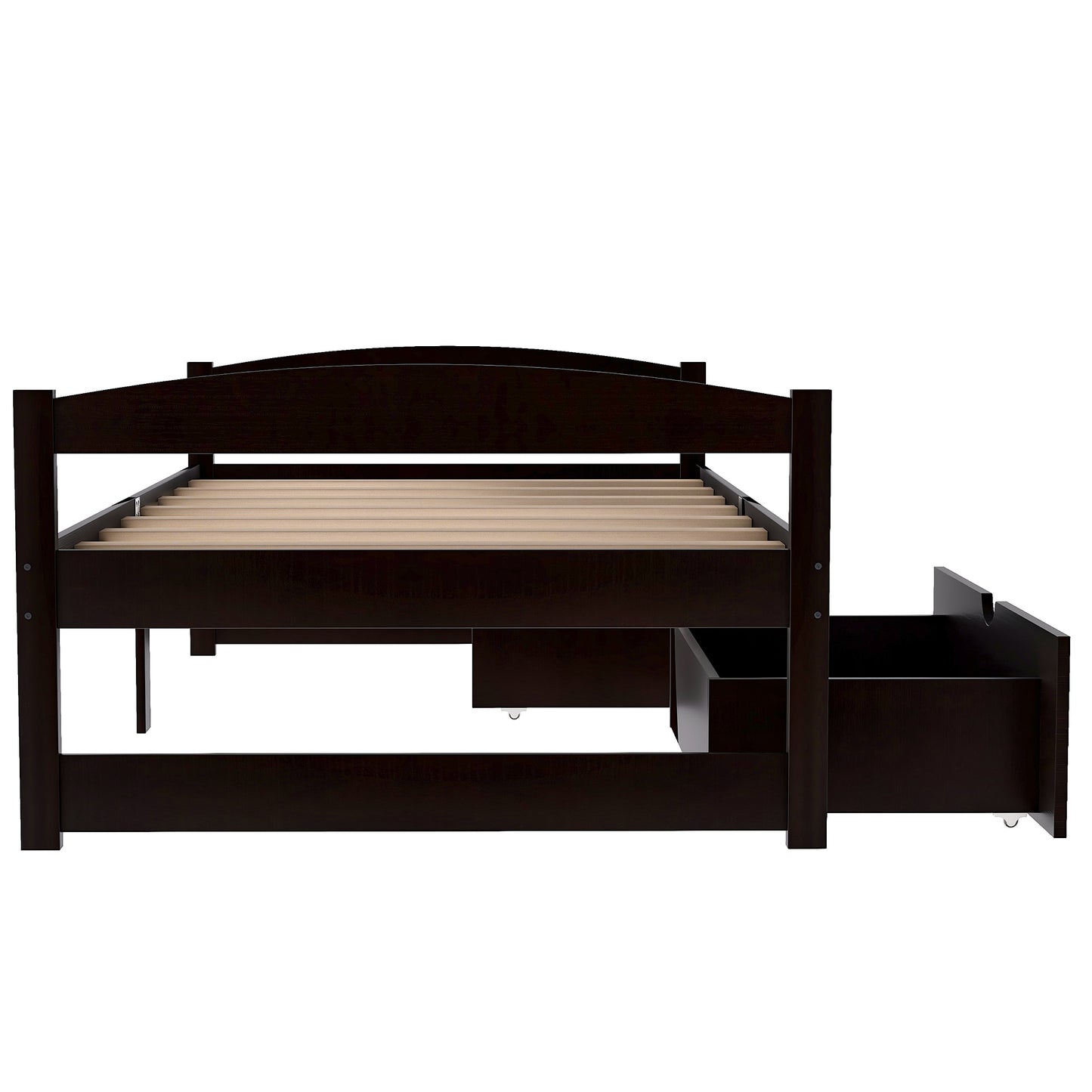 Espresso Dream Twin Platform Bed with Dual Drawers