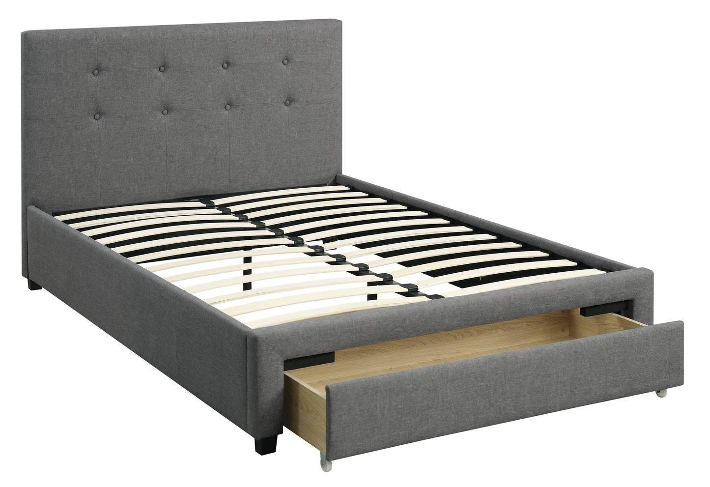 Elegant Dreams Queen Bed with Tufted Headboard and Storage