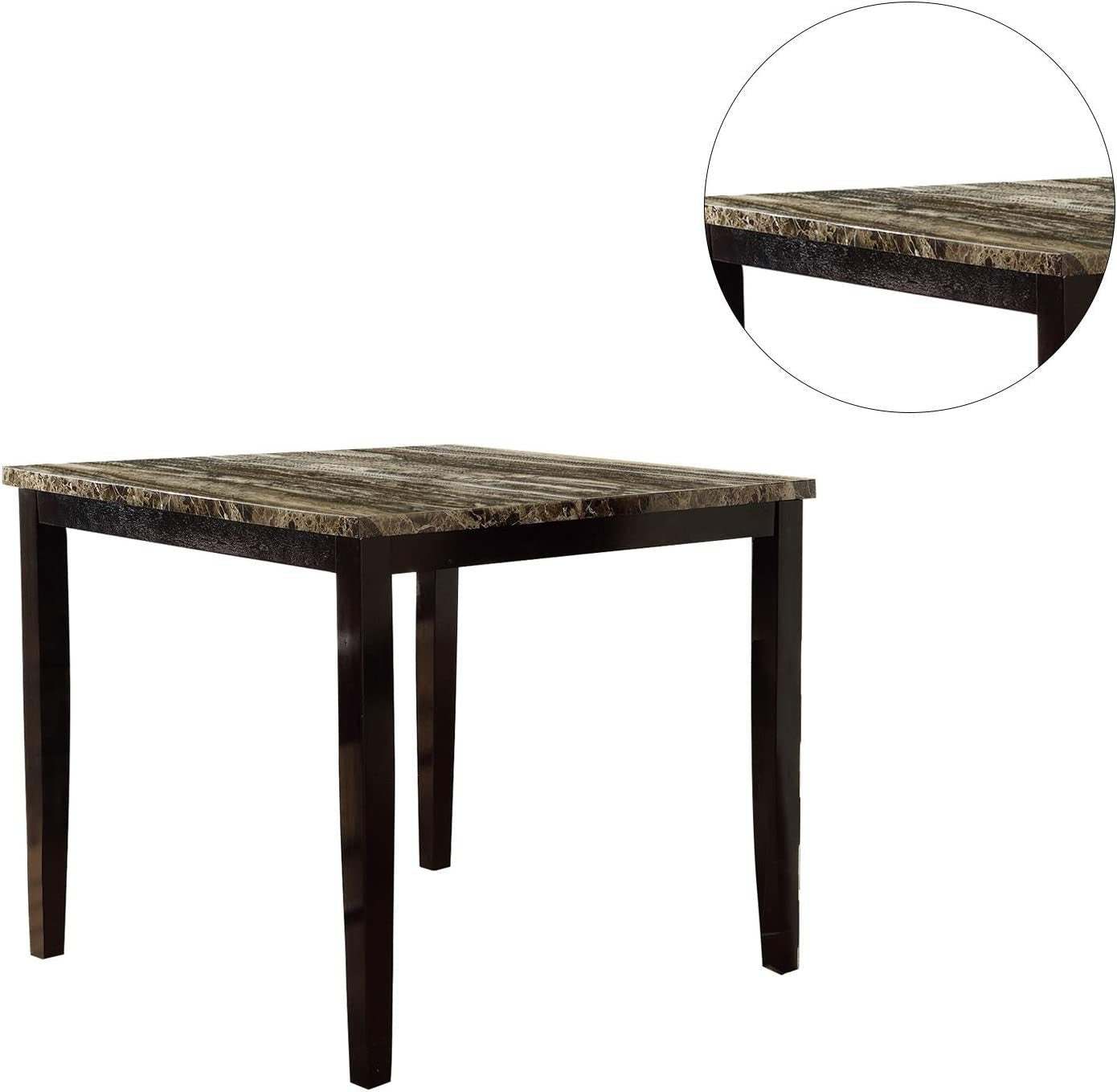 Elegant Birch Marble 5pc Dining Set