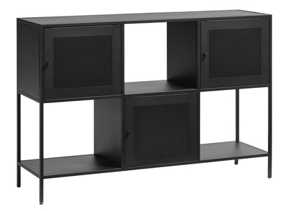 Black Mesh Storage Cabinet