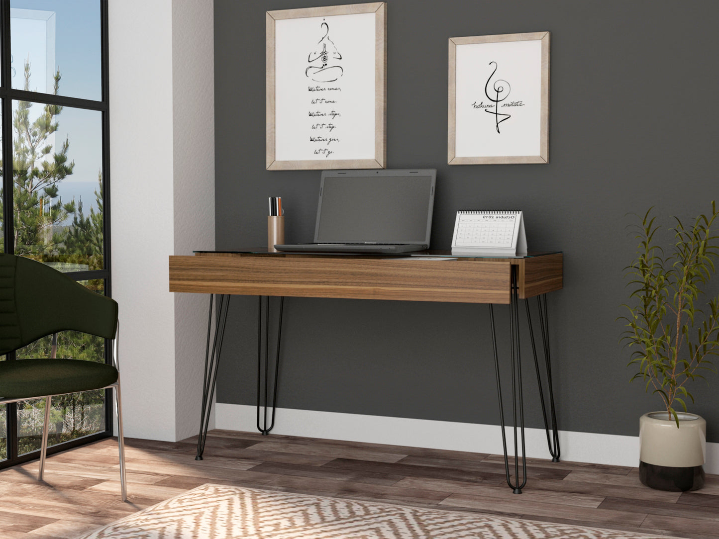 Mahogany One Drawer Desk