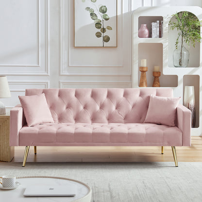 Coney Convertible Folding Futon Sofa Bed - Pink