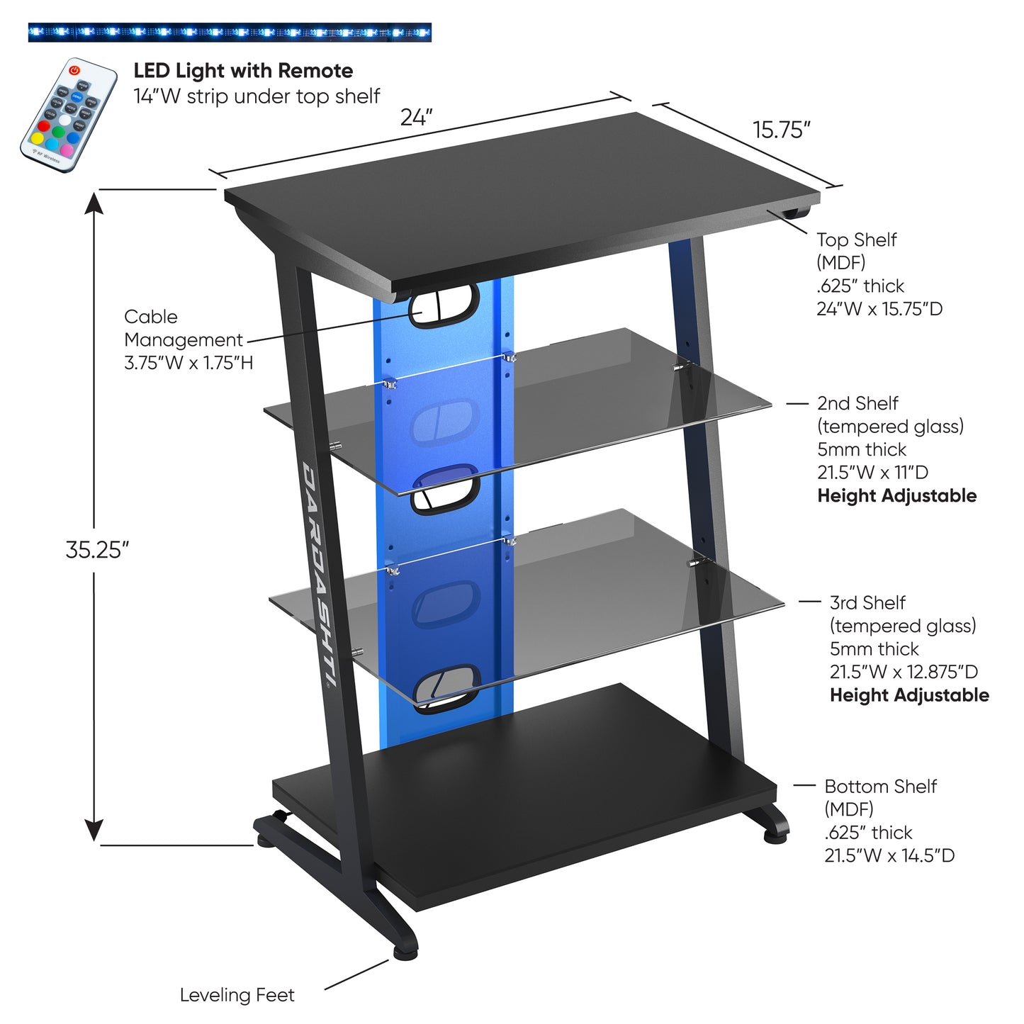 Azure Gaming Shelve - Cobalt Blue