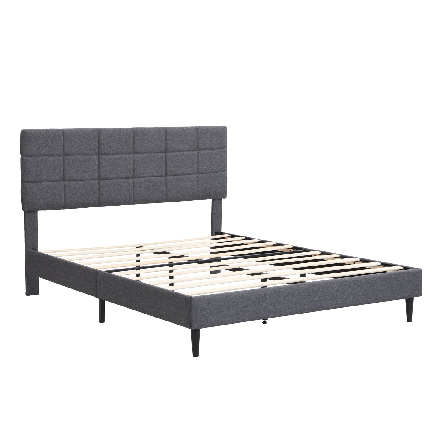 Elegant Queen Size Platform Bed Frame - Gray