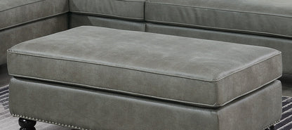 Cocktail Ottoman Wooden Legs - Grey