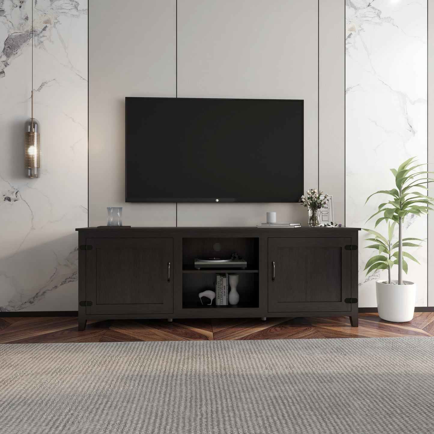 Elegant Ebony Entertainment Hub