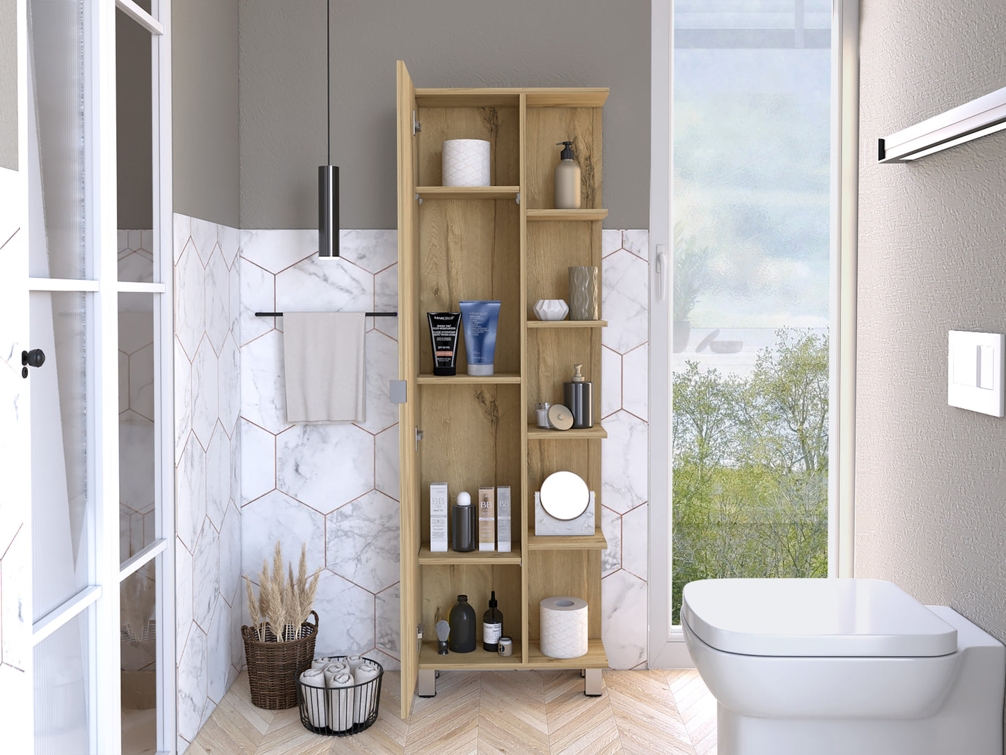 Luminous Linen Cabinet Light Oak
