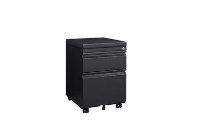 Swift Lock Mobile Storage Cabinet With Leather Cushion - Black