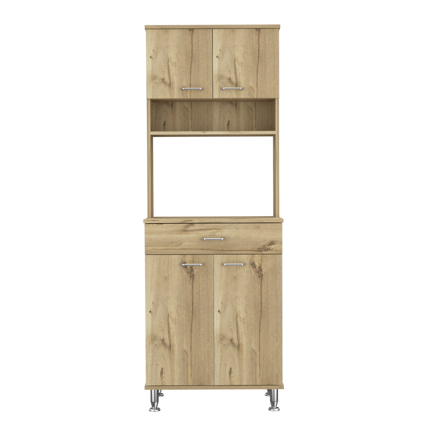 Santa 1-Drawer 1-Shelf Area Pantry with Adjustable Metal Legs - Light Oak