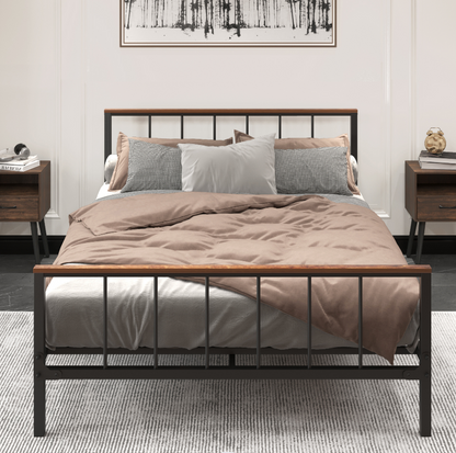 Marsh Queen Size Metal Platform Bed - Black