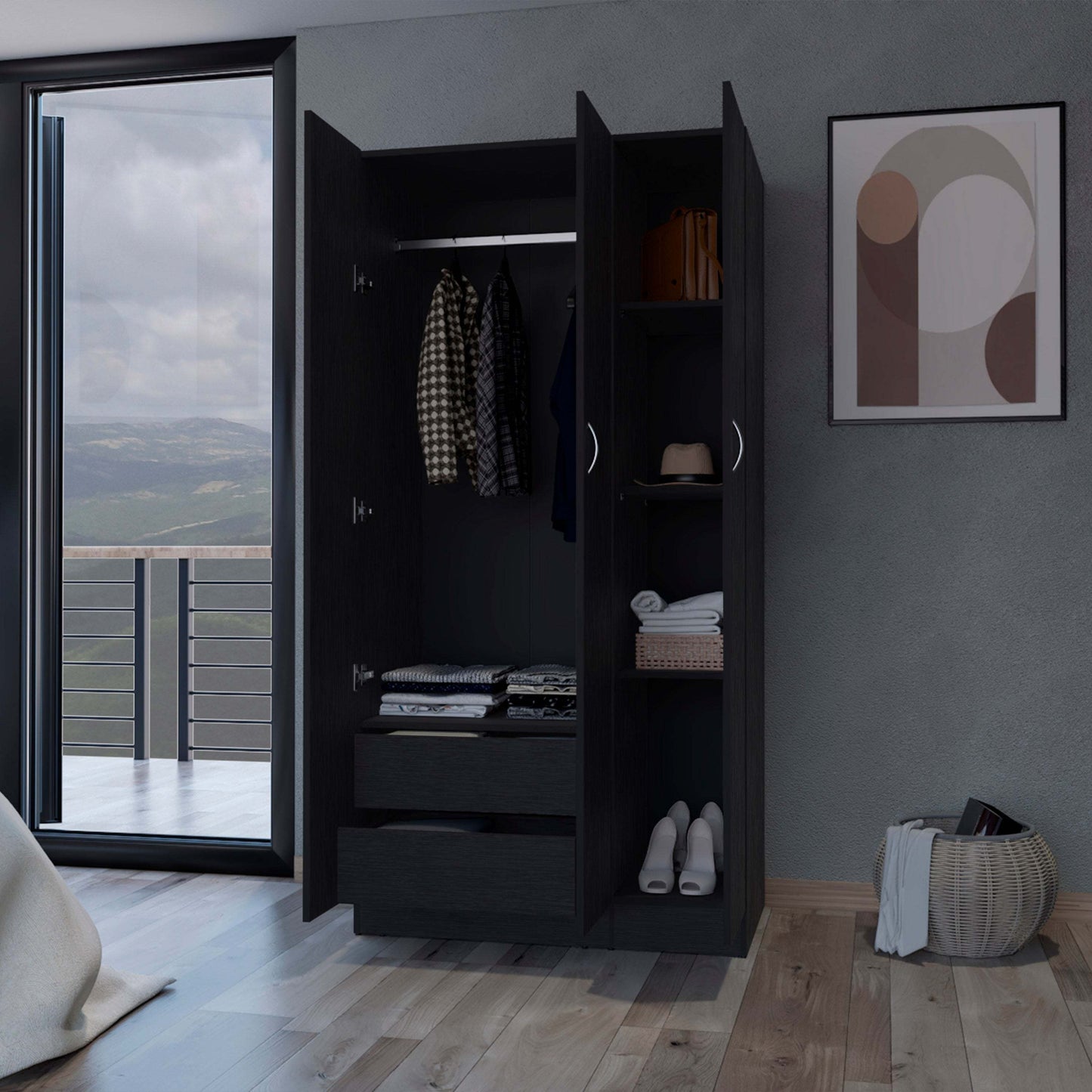 Elegant Ebony Wardrobe