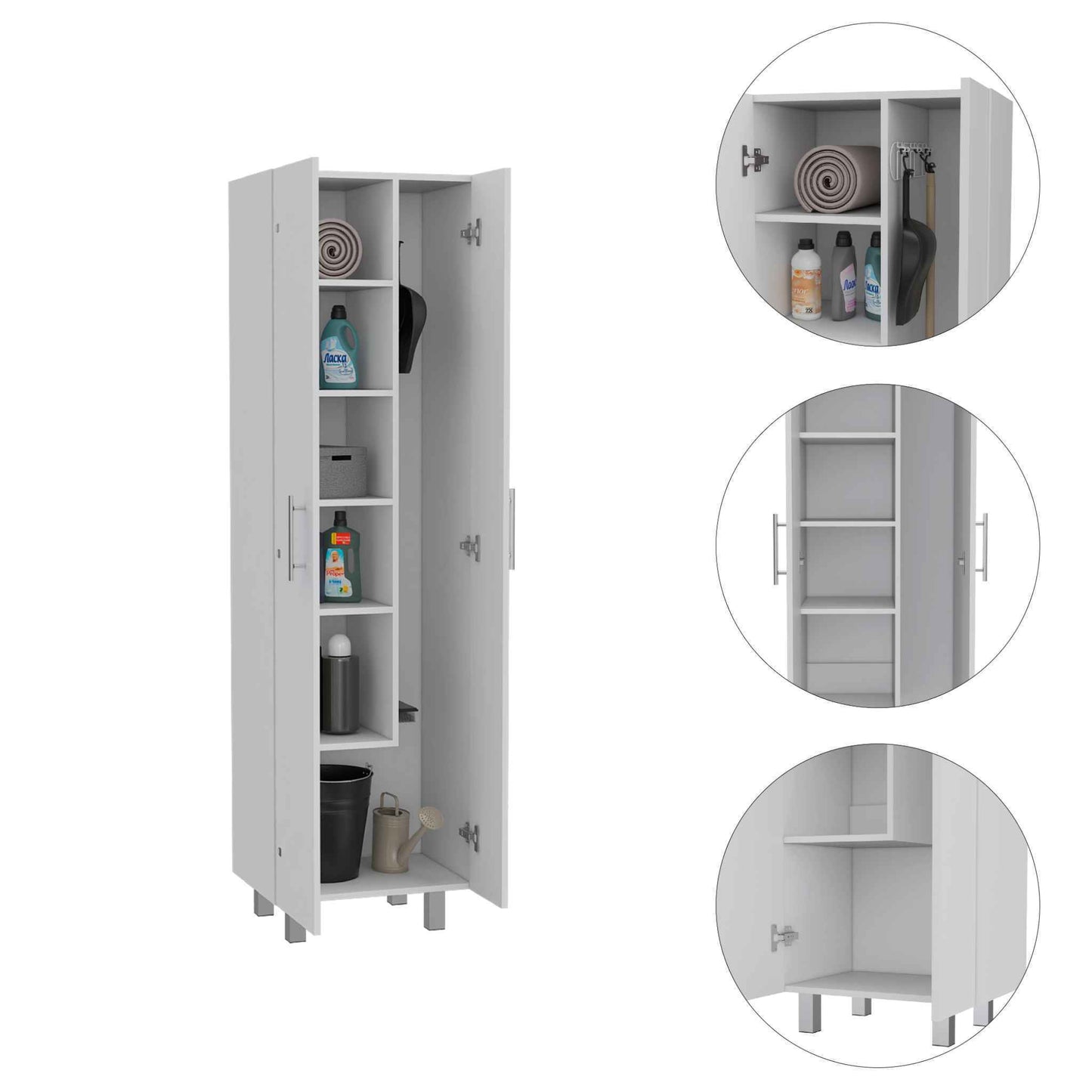 Halifax 2-Door Rectangle Closet Pantry  - White