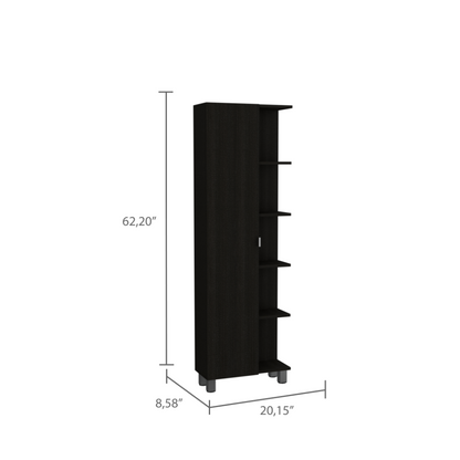 Urano Mirror Linen Cabinet -Black