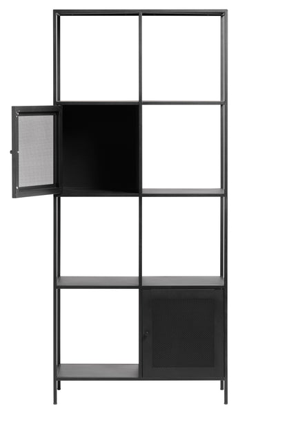 Black Metal 2-Door Bookcase