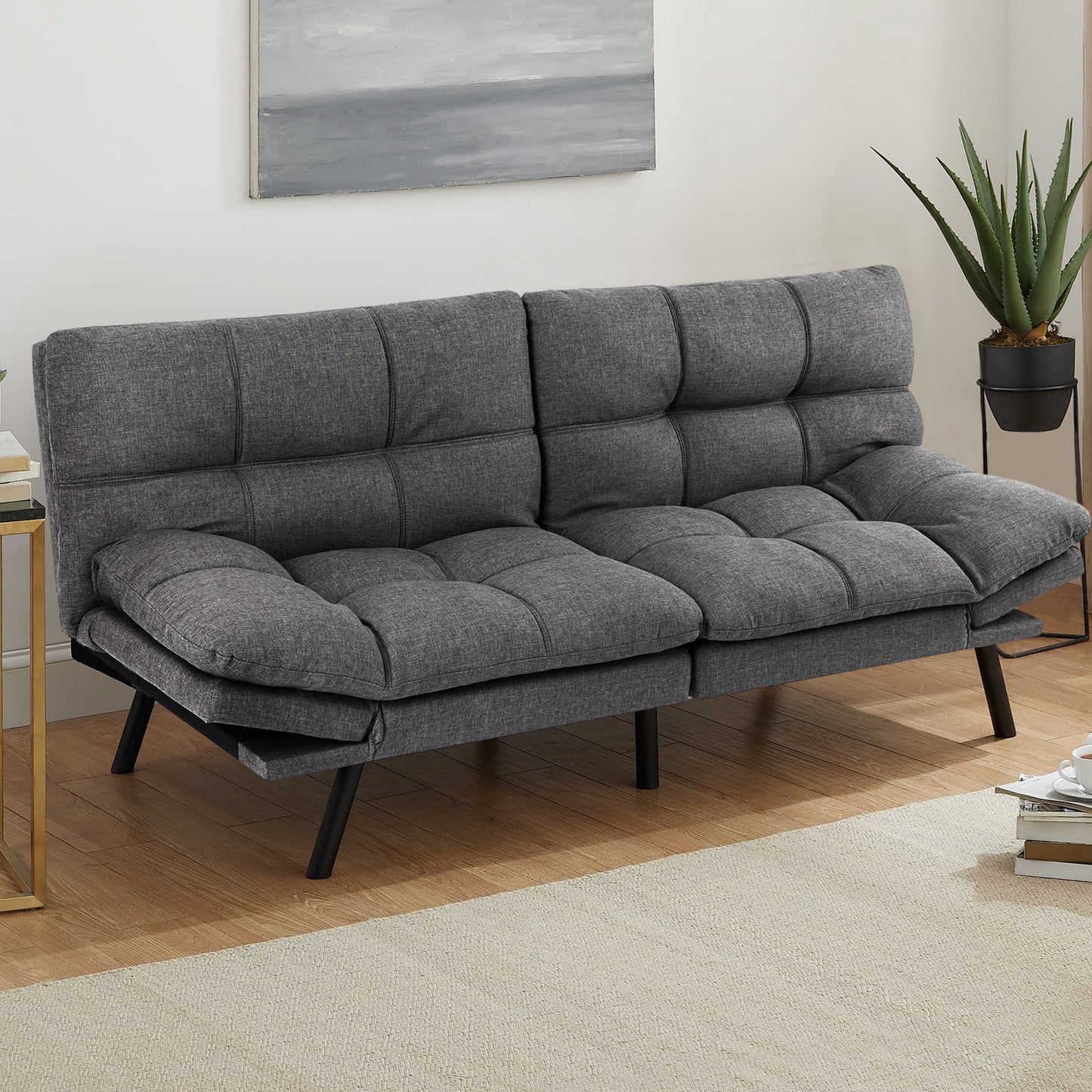 Futon Convertible Sofa Bed - Gray