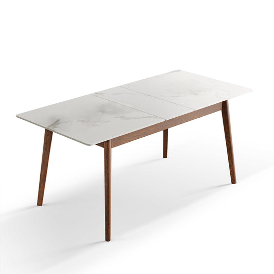 Elegant Oakwood Slate Dining Table