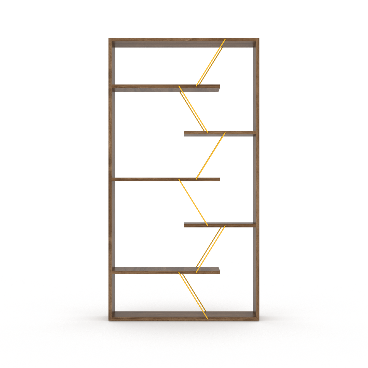 Urban Edge Bookcase - Walnut/Yellow