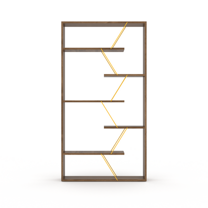 Urban Edge Bookcase - Walnut/Yellow