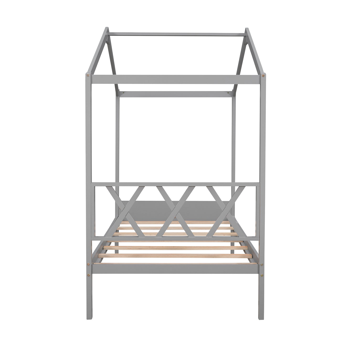 Twin Wood House Bed with Smart Storage