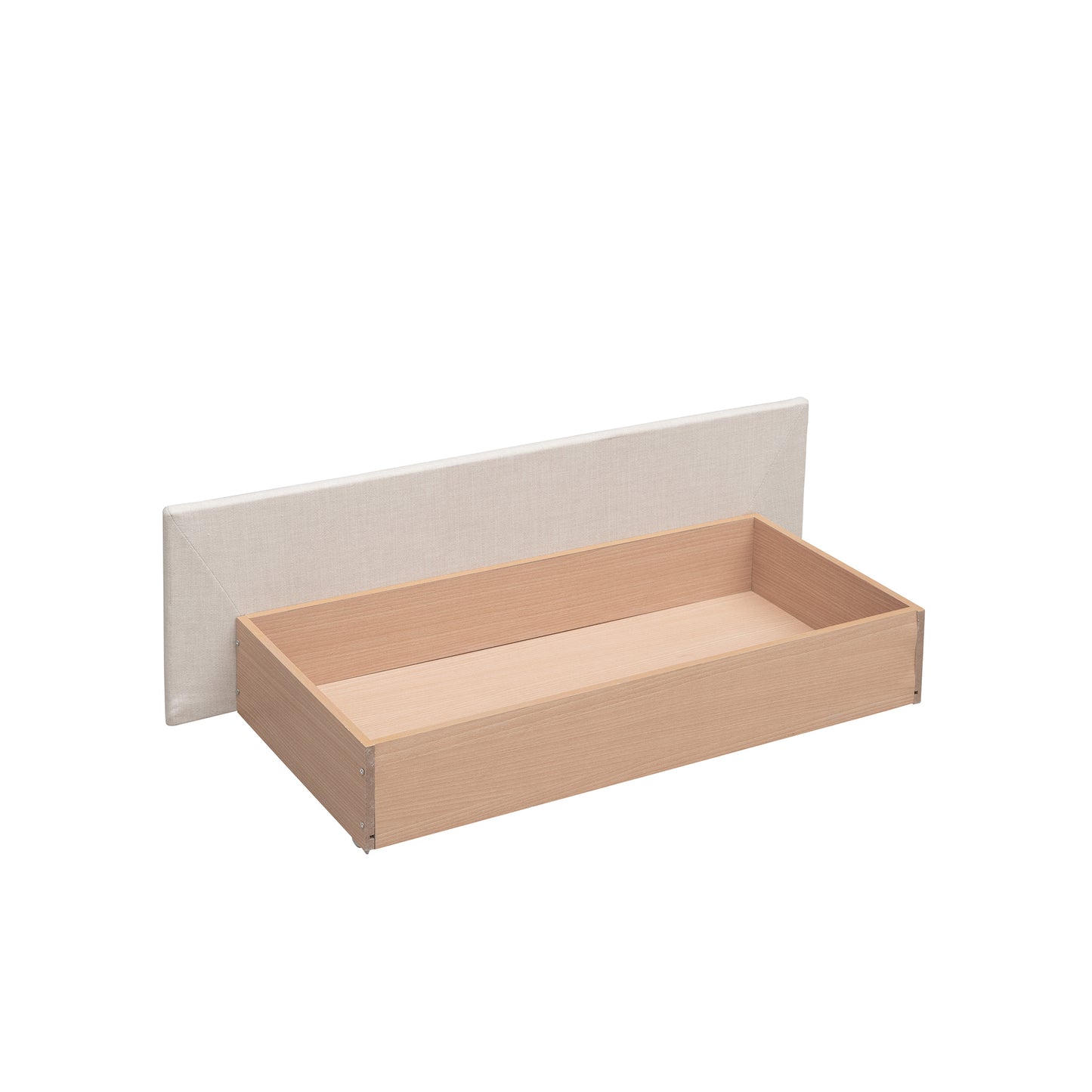 Draco Queen Size Platform Bed with 2 Drawers - Beige