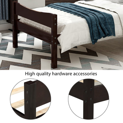 Harmony Haven Twin Wood Platform Bed - Espresso Elegance