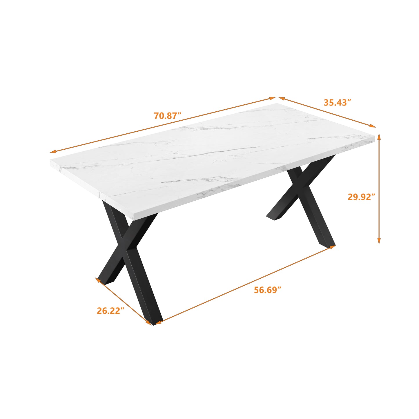 Elegant Marble X-Shape Dining Table