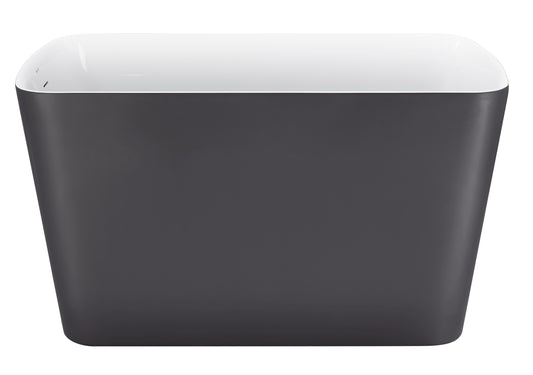 Luxier 47" Acrylic Freestanding Soaking Bathtub  - White/Gray