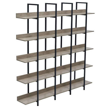 Vintage Metal Frame Bookshelf - Grey