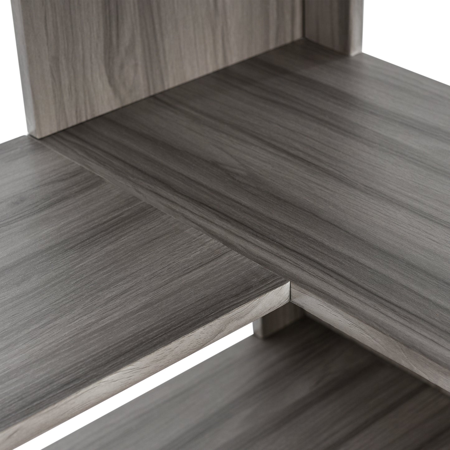 L-Shaped Corner Bookcase - Silver+Grey
