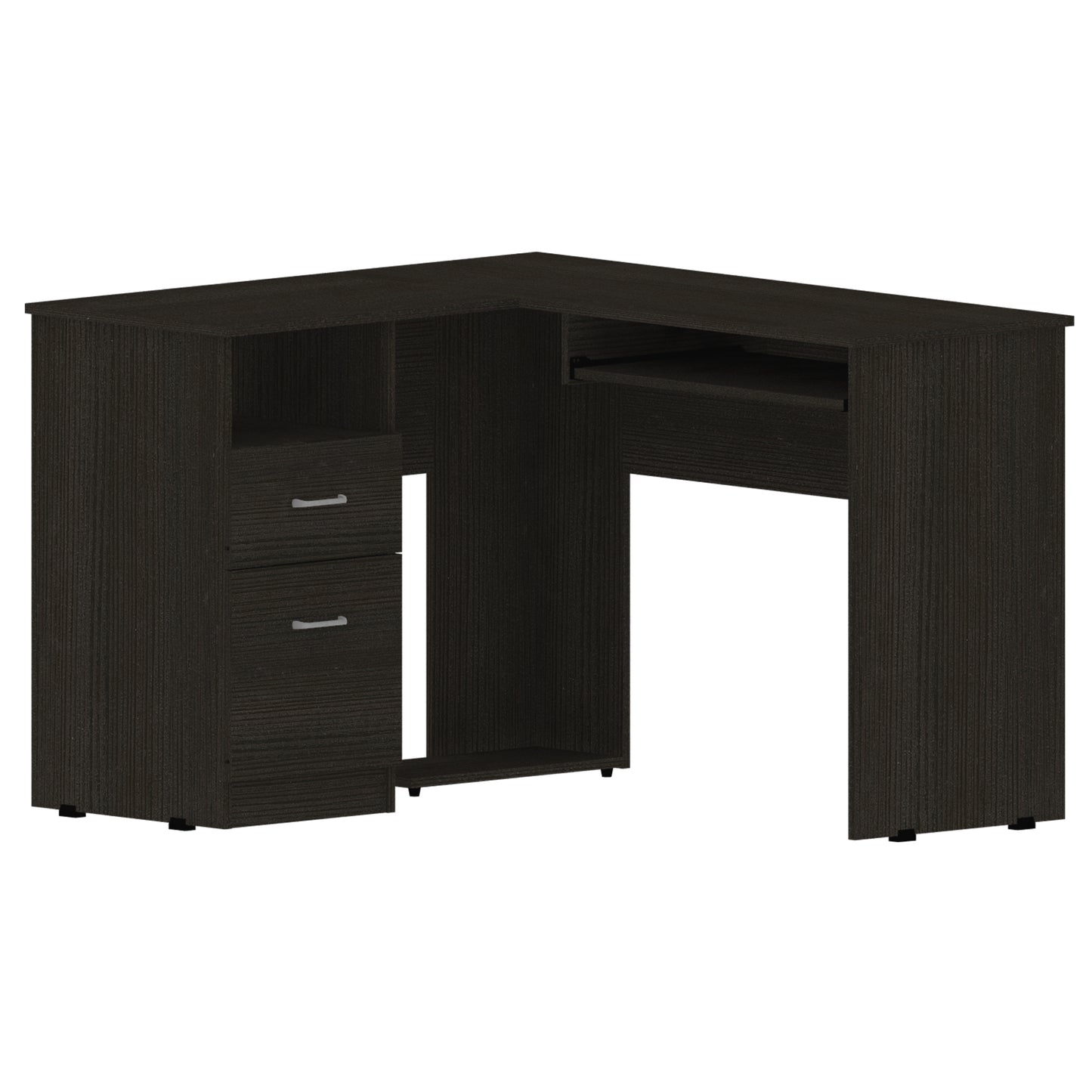 Glide Tech L-Shaped Computer Desk - Black