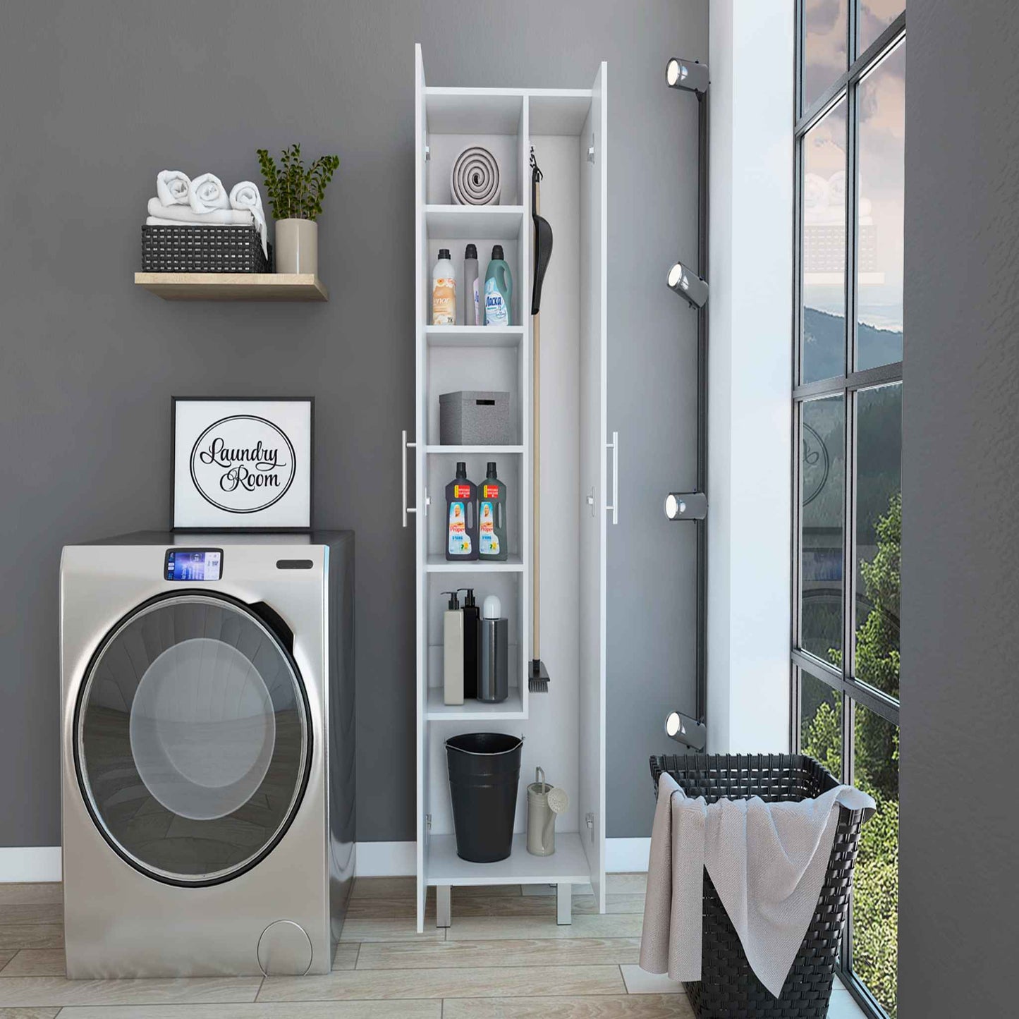 Halifax 2-Door Rectangle Closet Pantry  - White