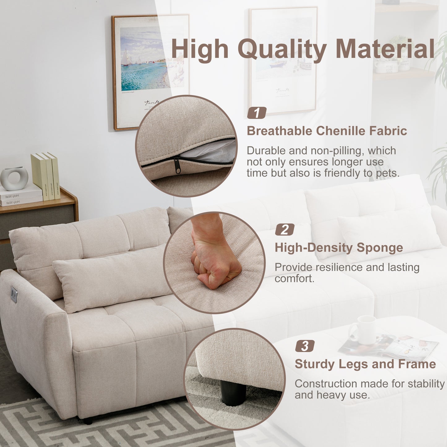 Luxury Comfort Convertible Sectional Sofa