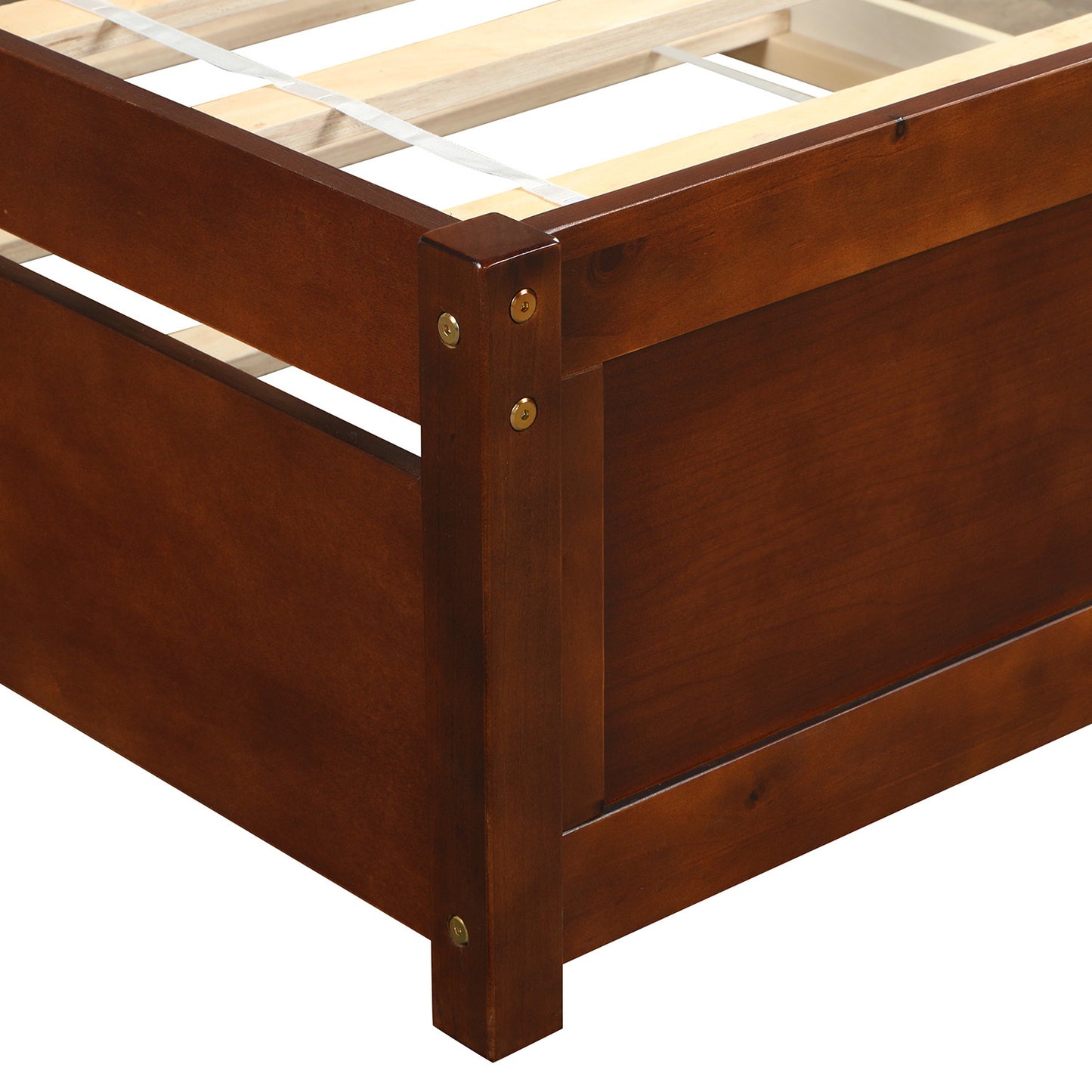 Walnut Dream Twin Platform Bed with Trundle