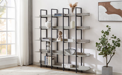 Vintage Metal Frame Bookshelf - Grey