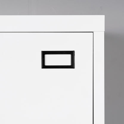 Metal Steel 2 Drawer Lateral Filing Cabinet - White