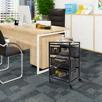 Mesh Steel Office File Cabinet - Black