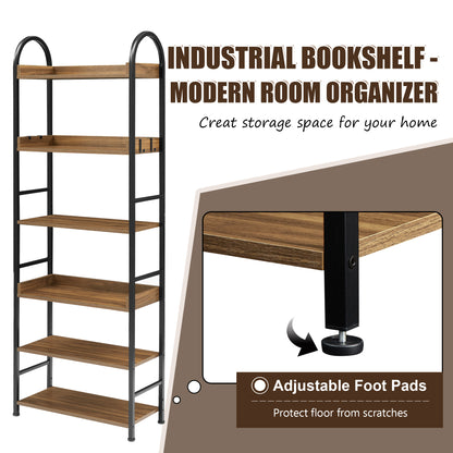 Tall Tower Bookcase - Brown