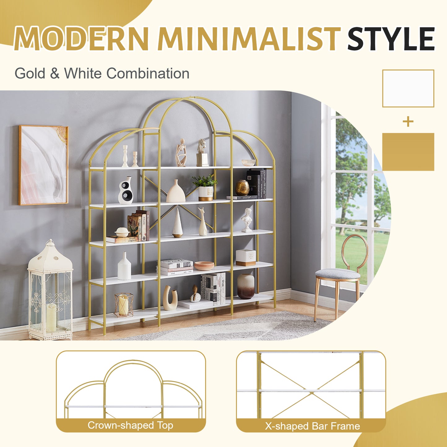 Golden Round 5-Tier Office Bookcase