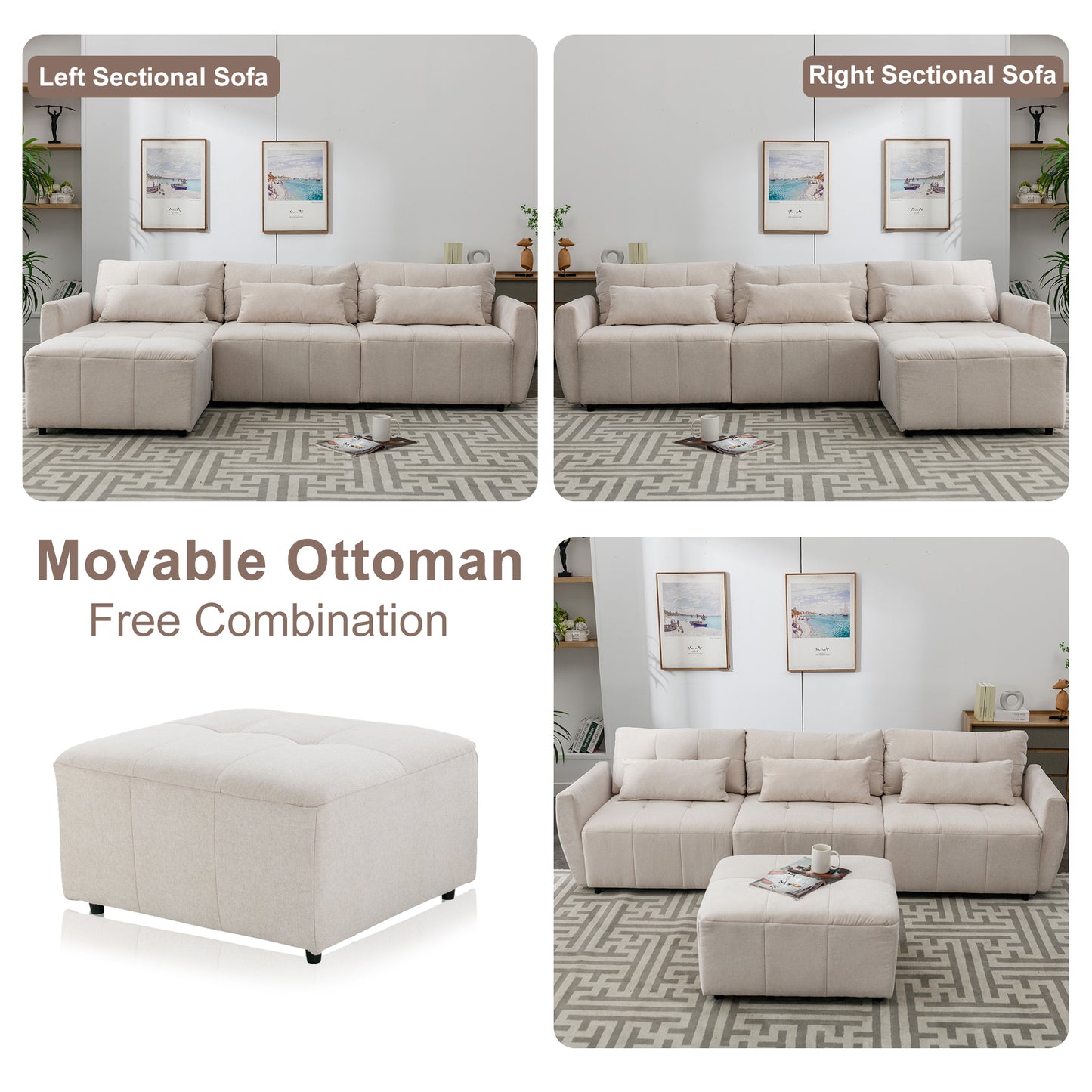 Luxury Comfort Convertible Sectional Sofa
